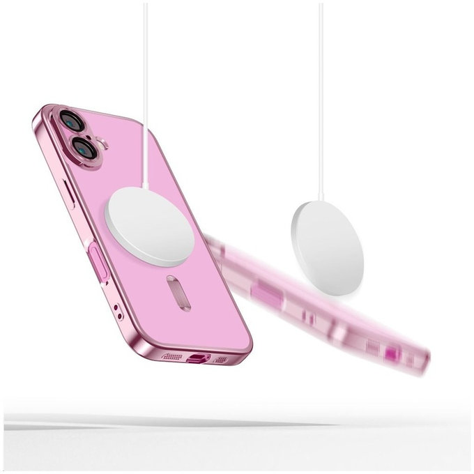Coque MagFlex MagSafe pour iPhone 16 Shiny Rose, Tech-Protect