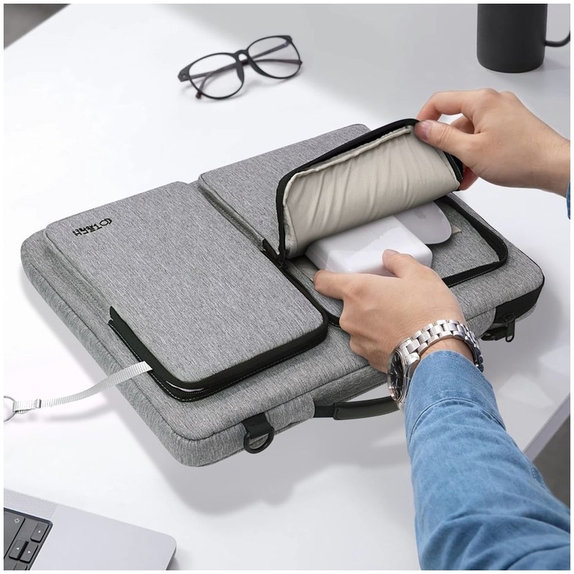 Housse pour ordinateur portable Defender Bag 13-14, Crayon Grey, Tech-Protect