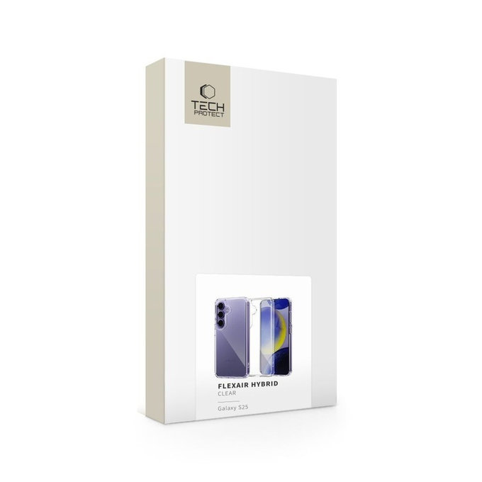 Coque FlexAir Hybrid pour Galaxy S25, Clear, Tech-Protect