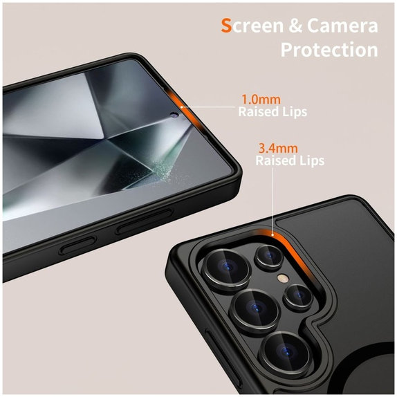 Coque MagMat MagSafe pour Galaxy S25 Ultra, Matte Black, Tech-Protect