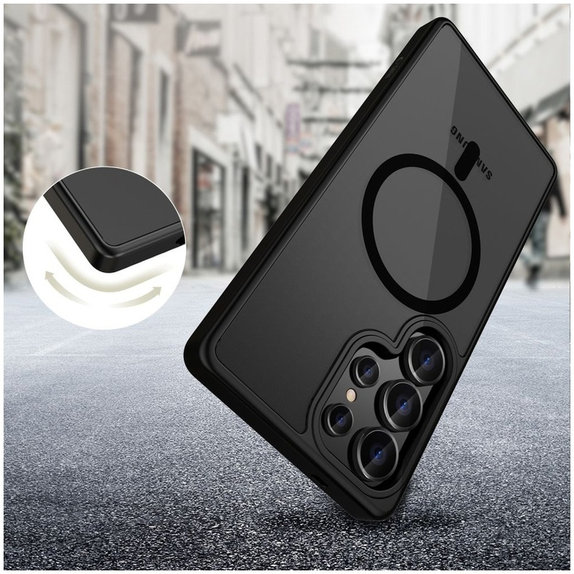Coque MagMat MagSafe pour Galaxy S25 Ultra, Matte Black, Tech-Protect