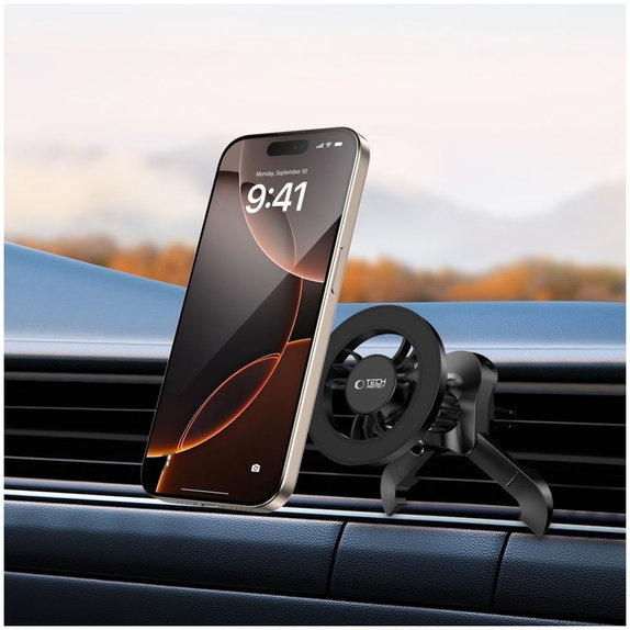 Support voiture N56 Magnetic MagSafe Stable Vent, noire, Tech-Protect