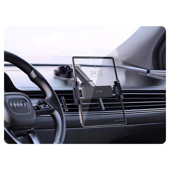 Support voiture V4 Universal Windshield & Dashboard for Tablet, noire, Tech-Protect