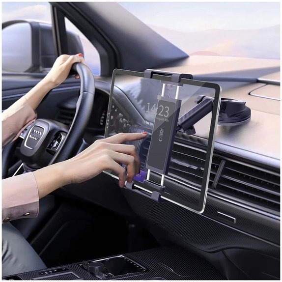 Support voiture V4 Universal Windshield & Dashboard for Tablet, noire, Tech-Protect