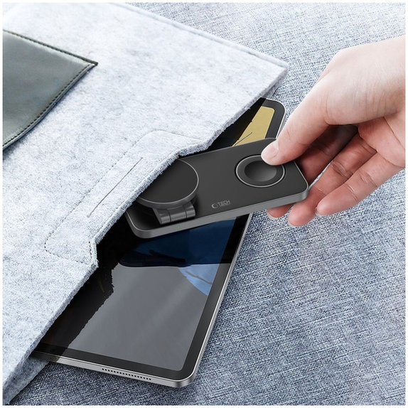Chargeur sans fil QI15W-A47 3IN1 Magnetic MagSafe, noire, Tech-Protect