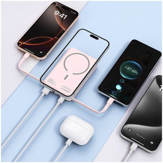 Batterie externe PB31 Lifemag MagSafe 10000mAh, rose, Tech-Protect