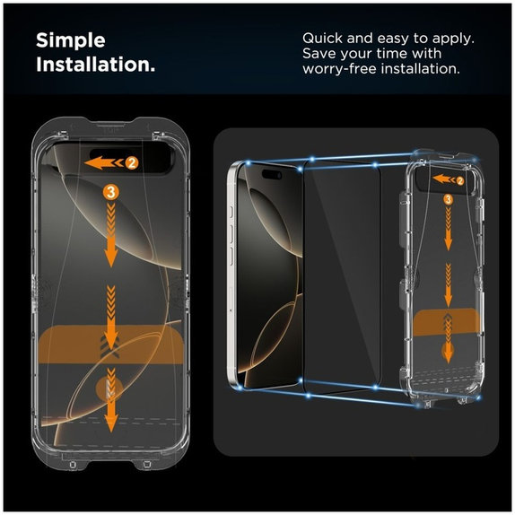Verre trempé Quick Set+ 2-PACK pour iPhone 15 / 16, noire, Tech-Protect