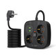 Chargeur secteur PCS3X4 Power Strip 2 USB & 2 USB-C & 3 Socket 200cm, noire, Tech-Protect