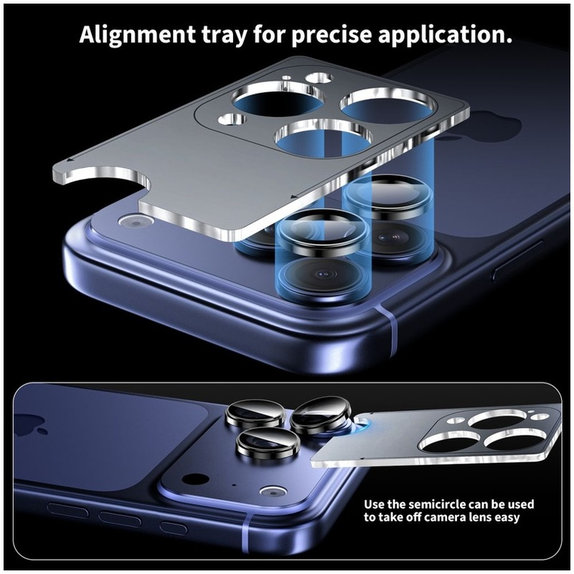 Protection caméra Camring Fit+ pour iPhone 14 Pro / Max / 15 Pro / Max / 16 Pro / Max / 17 Pro / Max, transparente, Tech-Protect
