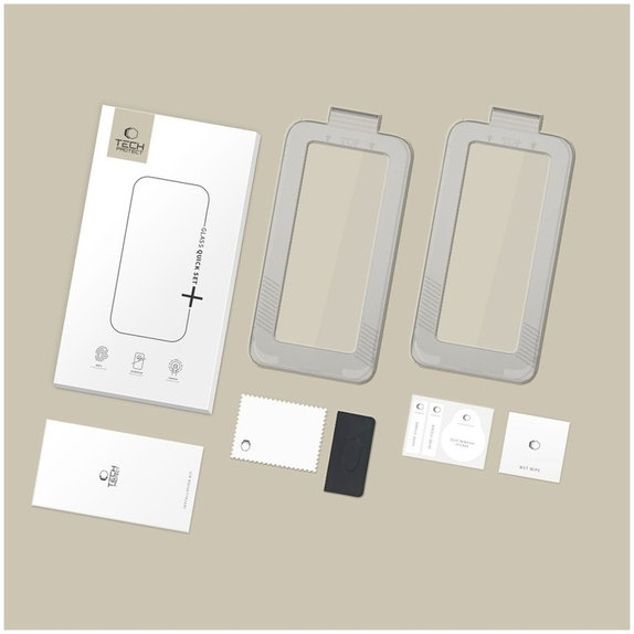 Verre trempé Quick Set+ 2-PACK pour iPhone 17, noire, Tech-Protect
