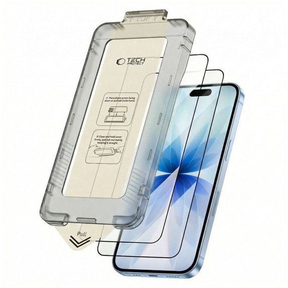 Verre trempé Quick Set+ 2-PACK pour iPhone 17, noire, Tech-Protect