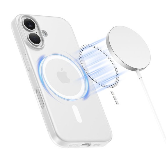 Coque MagSlim MagSafe pour iPhone 17, Matte/White, Tech-Protect