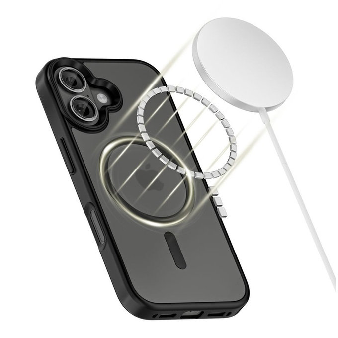 Coque MagMat MagSafe pour iPhone 17, Matte Black, Tech-Protect