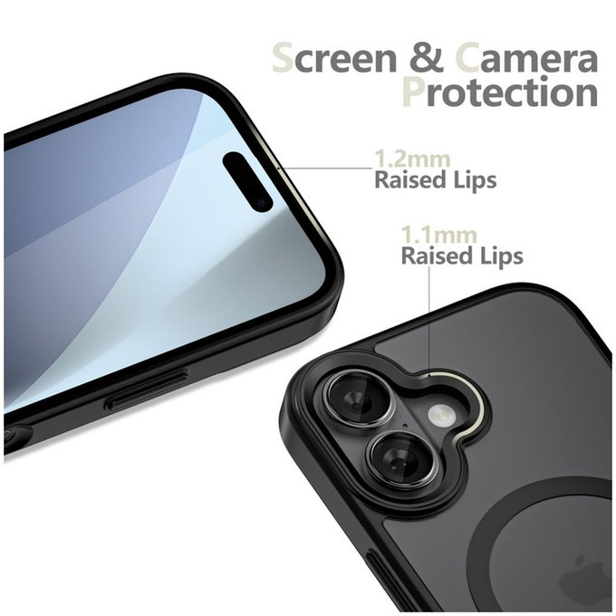 Coque MagMat MagSafe pour iPhone 17, Matte Black, Tech-Protect