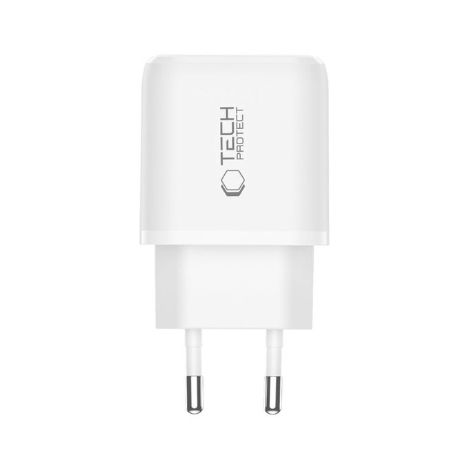 Chargeur secteur NCA20 2-PORT PD 20W / QC3.0, blanche, Tech-Protect