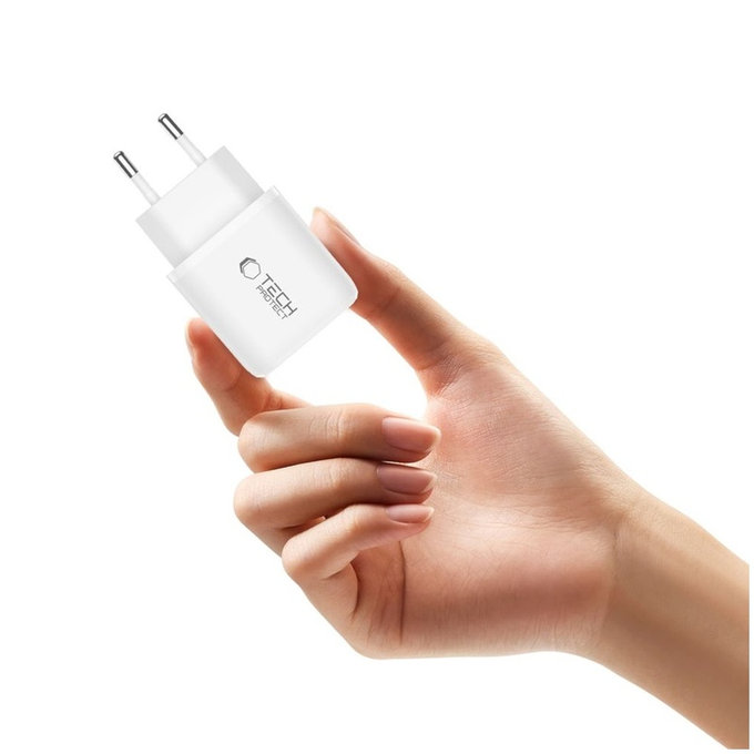 Chargeur secteur NCA20 2-PORT PD 20W / QC3.0 + Lightning Cable, blanche, Tech-Protect