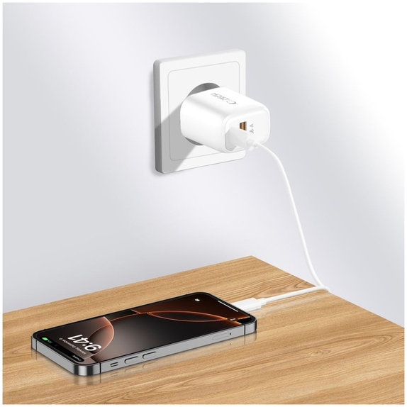 Chargeur secteur NCA20 2-PORT PD 20W / QC3.0 + Lightning Cable, blanche, Tech-Protect