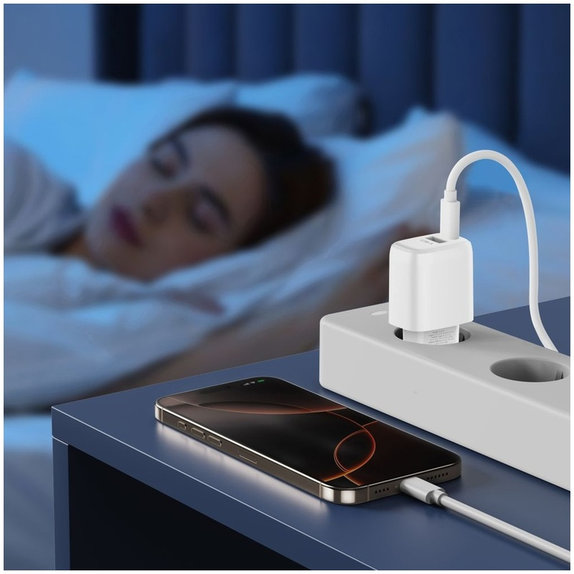 Chargeur secteur NCA20 2-PORT PD 20W / QC3.0 + Lightning Cable, blanche, Tech-Protect