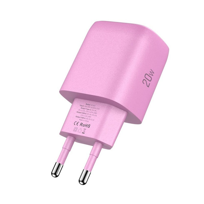 Chargeur secteur NCA20 2-PORT PD 20W / QC3.0, Baby Pink, Tech-Protect