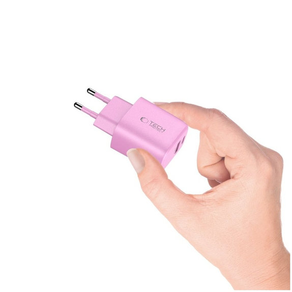 Chargeur secteur NCA20 2-PORT PD 20W / QC3.0, Baby Pink, Tech-Protect
