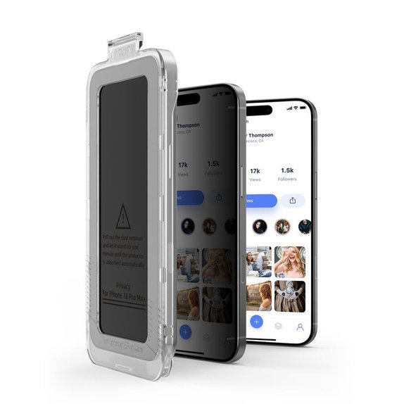 Verre trempé Privacy Quick Set Spy+ 2-PACK pour iPhone 13 / 13 Pro / 14 / 16E / 17E, privacy, Tech-Protect