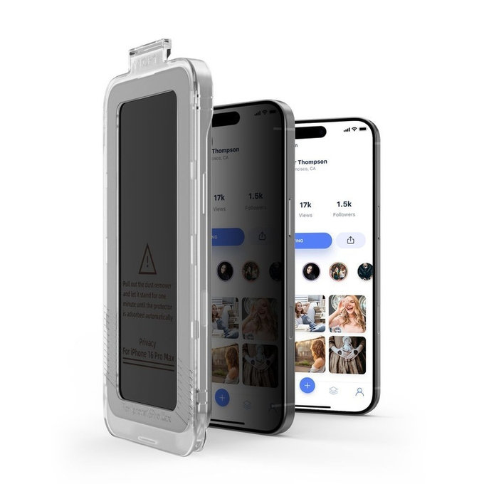 Verre trempé Privacy Quick Set Spy+ 2-PACK pour iPhone 13 / 13 Pro / 14 / 16E / 17E, privacy, Tech-Protect