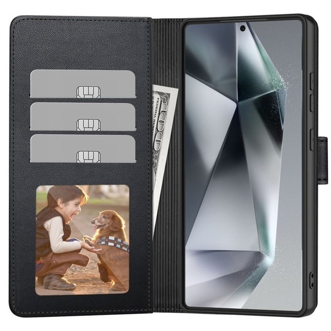 Coque Wallet pour Samsung S25 FE, noire, Tech-Protect