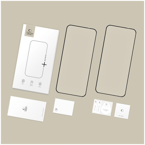 Verre trempé Glass Fit+ 2-PACK pour Motorola Edge 50 Neo / 60 Neo, noire, Tech-Protect