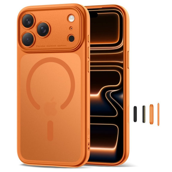 Coque MagPeak MagSafe CC pour iPhone 17 Pro, Matte Cosmic Orange, Tech-Protect