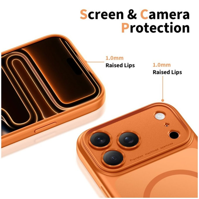 Coque MagPeak MagSafe CC pour iPhone 17 Pro, Matte Cosmic Orange, Tech-Protect