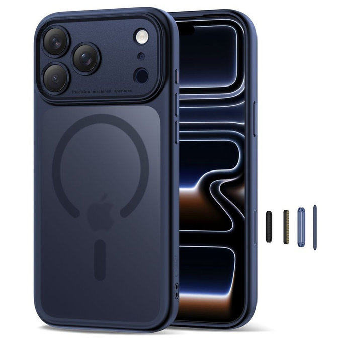 Coque MagPeak MagSafe CC pour iPhone 17 Pro, Matte Deep Blue, Tech-Protect
