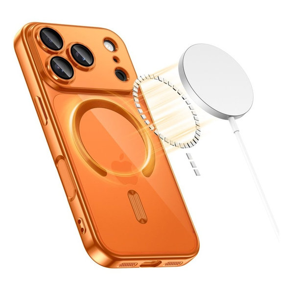 Coque MagFlex MagSafe pour iPhone 17 Pro, Shiny Cosmic Orange, Tech-Protect