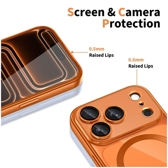 Coque MagFlex MagSafe pour iPhone 17 Pro Max, Shiny Cosmic Orange, Tech-Protect
