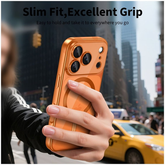 Coque MagFlex MagSafe pour iPhone 17 Pro Max, Shiny Cosmic Orange, Tech-Protect