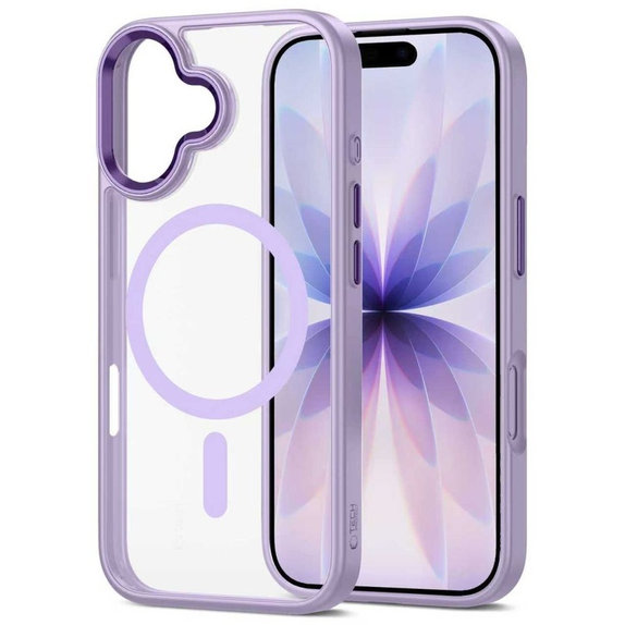 Coque MagMat MagSafe pour iPhone 17, Lavender/Clear, Tech-Protect