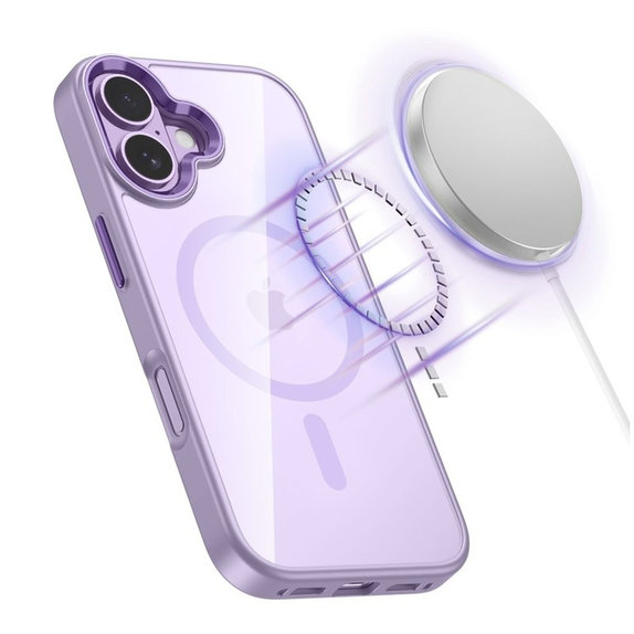 Coque MagMat MagSafe pour iPhone 17, Lavender/Clear, Tech-Protect