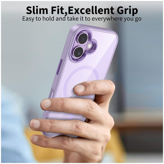 Coque MagMat MagSafe pour iPhone 17, Lavender/Clear, Tech-Protect