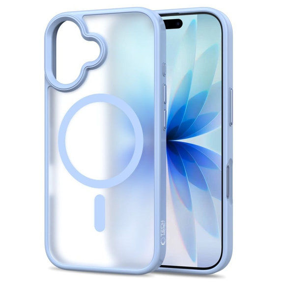 Coque MagMat MagSafe pour iPhone 17, Matte Mist Blue, Tech-Protect