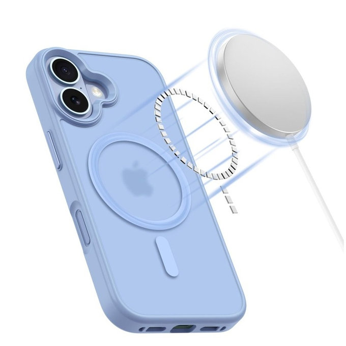Coque MagMat MagSafe pour iPhone 17, Matte Mist Blue, Tech-Protect