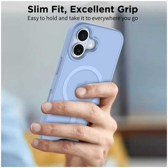 Coque MagMat MagSafe pour iPhone 17, Matte Mist Blue, Tech-Protect
