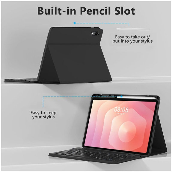 Coque Sc Pen + Keyboard pour Samsung Tab S11 11.0 X730 / X736B, noire, Tech-Protect