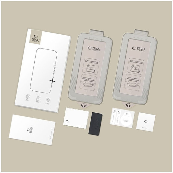 Verre trempé Quick Set+ 2-Pack pour Samsung S26, Black, Tech-Protect