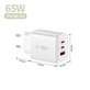 Chargeur secteur NCA65W-GAN 3-PORT PD 65W / QC3.0, blanche, Tech-Protect