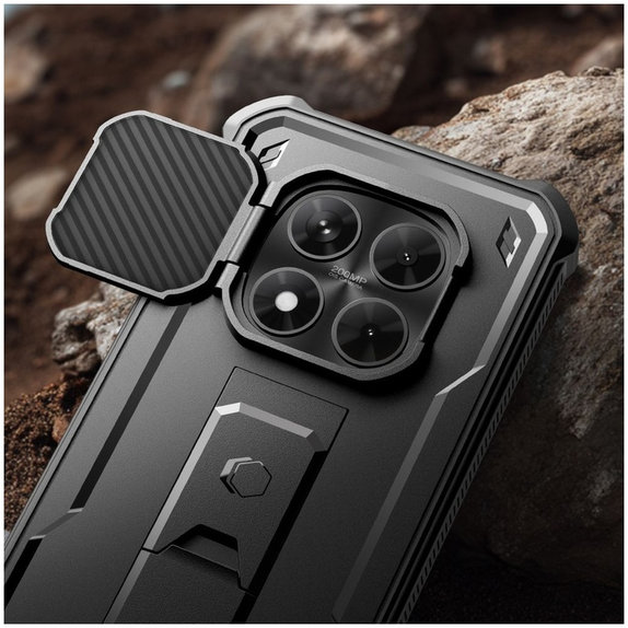 Coque Kevlar Cam+ avec 2 cadres avant pour Xiaomi Redmi Note 15 Pro 5G, noir, Tech-Protect
