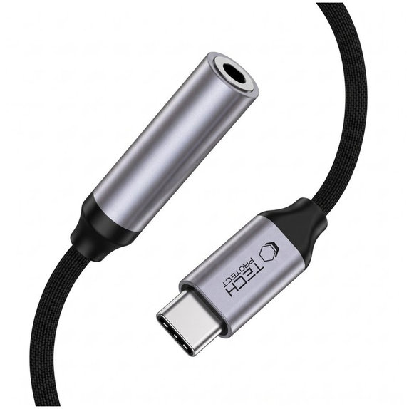 Adaptateur Ultraboost USB-C To Mini Jack 3.5MM DAC, Iron Grey, Tech-Protect