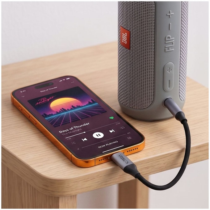 Adaptateur Ultraboost USB-C To Mini Jack 3.5MM DAC, Iron Grey, Tech-Protect