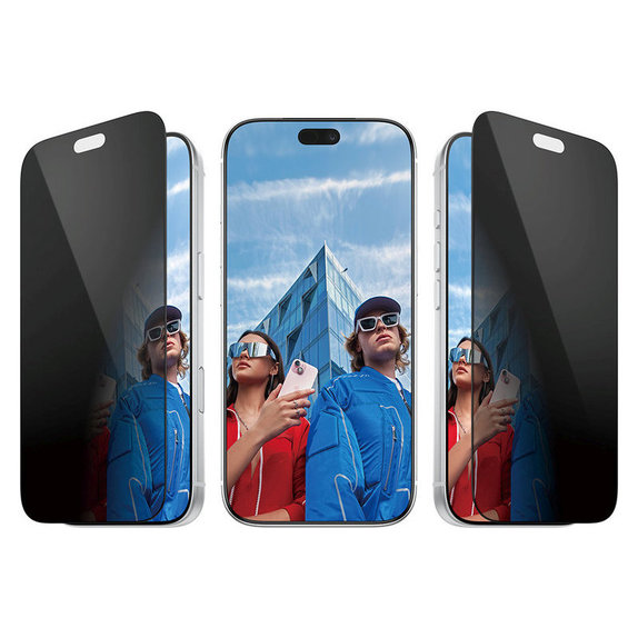 Verre trempé UWF 2-Way Privacy avec applicateur pour iPhone 18 Pro, Noir, PanzerGlass