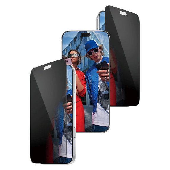 Verre trempé UWF 2-Way Privacy avec applicateur pour iPhone 18 Pro Max, Noir, PanzerGlass