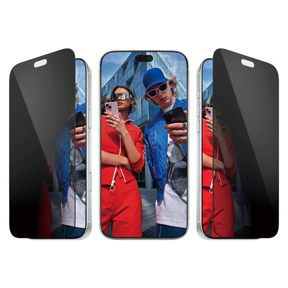 Verre trempé UWF 2-Way Privacy avec applicateur pour iPhone 18 Pro Max, Noir, PanzerGlass