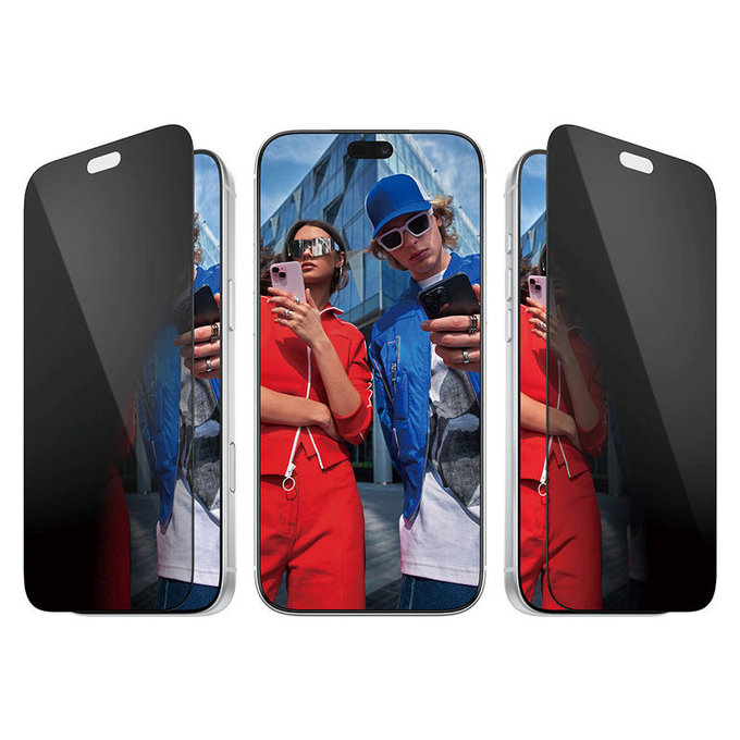 Verre trempé UWF 2-Way Privacy avec applicateur pour iPhone 18 Pro Max, Noir, PanzerGlass